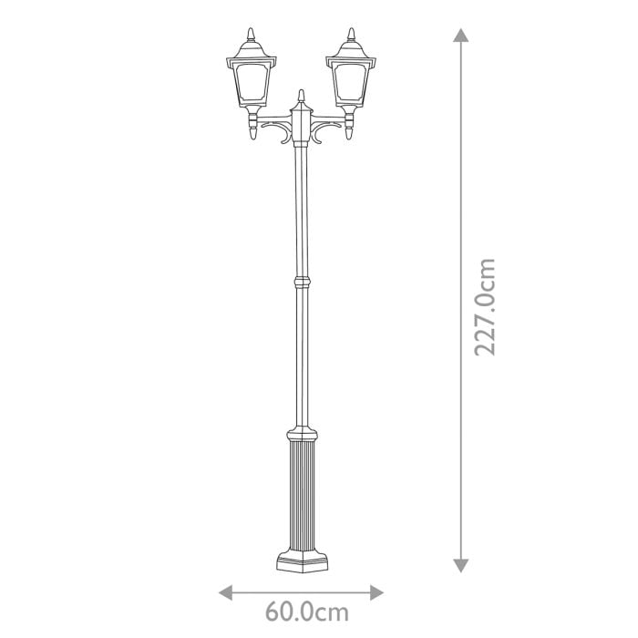 Chapel Outdoor Twin Post Black - Comet Lighting