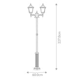 Chapel Outdoor Twin Post Black - Comet Lighting