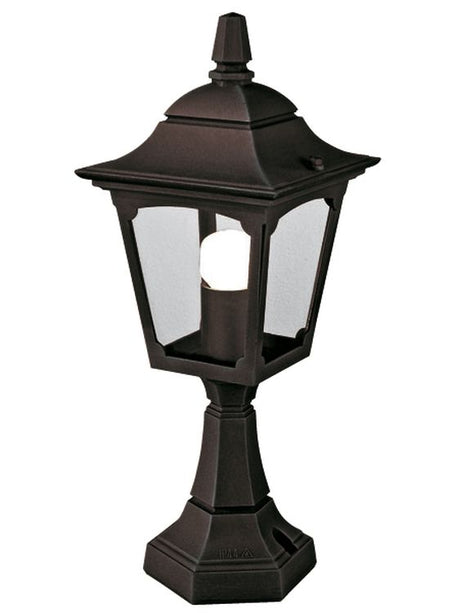 Chapel Outdoor Mini Pedestal Lantern Black