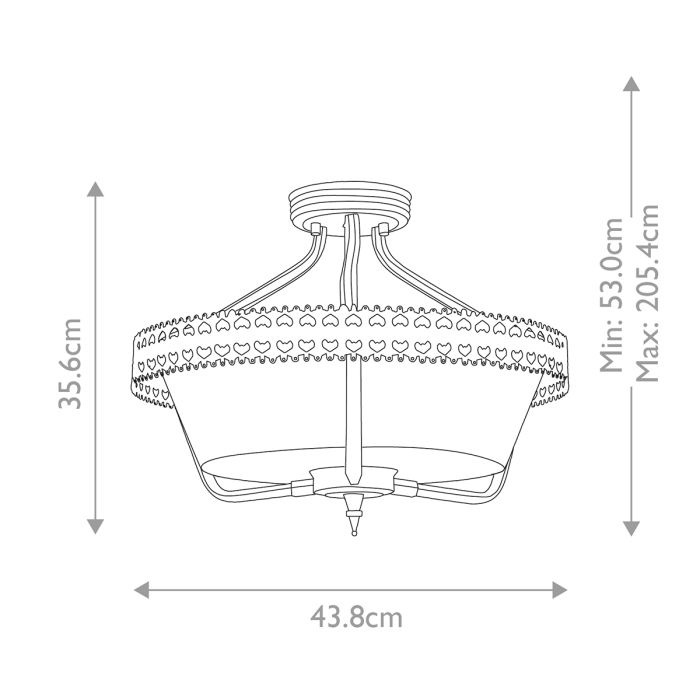 Crown 3 Light Semi-Flush/Pendant - Comet Lighting