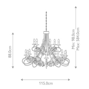 Christina 18 Light Chandelier - Comet Lighting