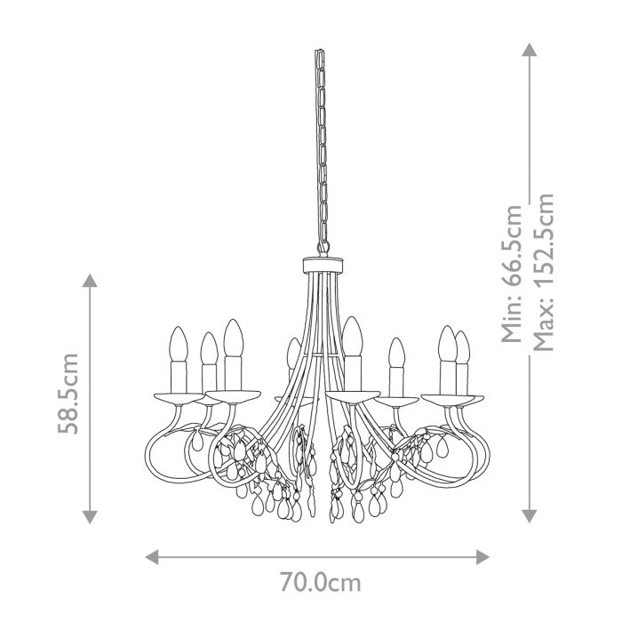 Christina 8-Light Chandelier - Comet Lighting