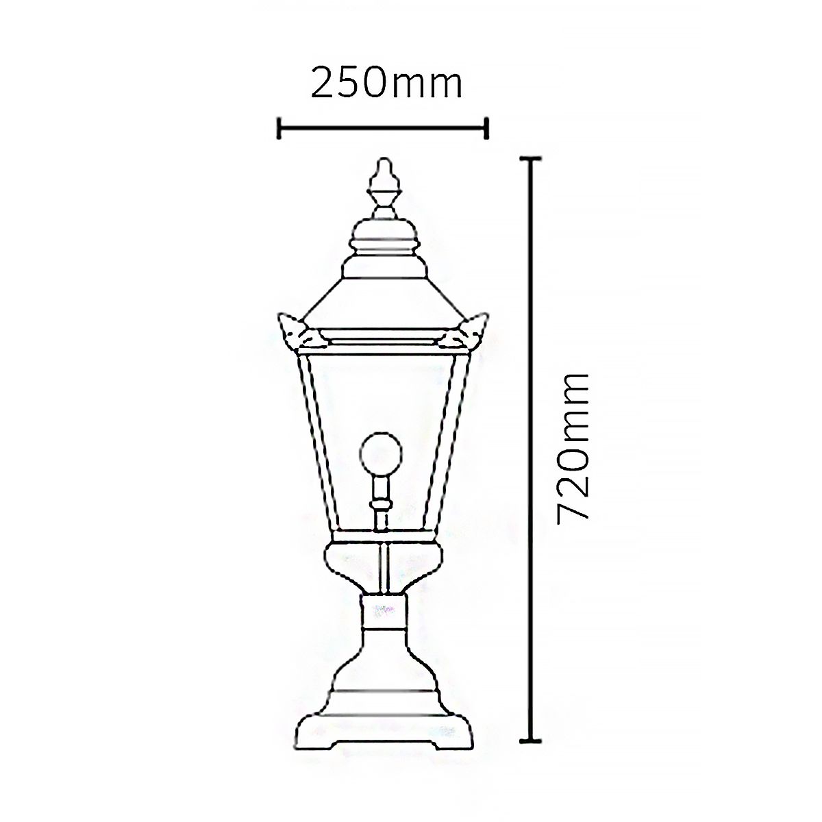 Chelsea 1 Light Pedestal Lantern - Comet Lighting