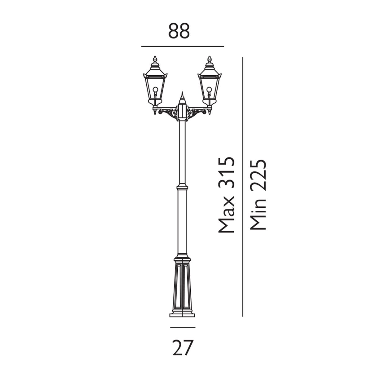 Chelsea Twin Head Lamp Post - Comet Lighting