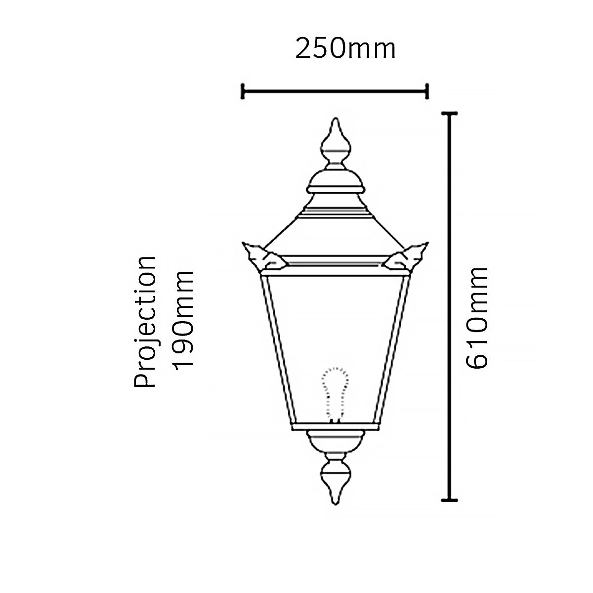 Chelsea 1 Light Half Lantern - Comet Lighting