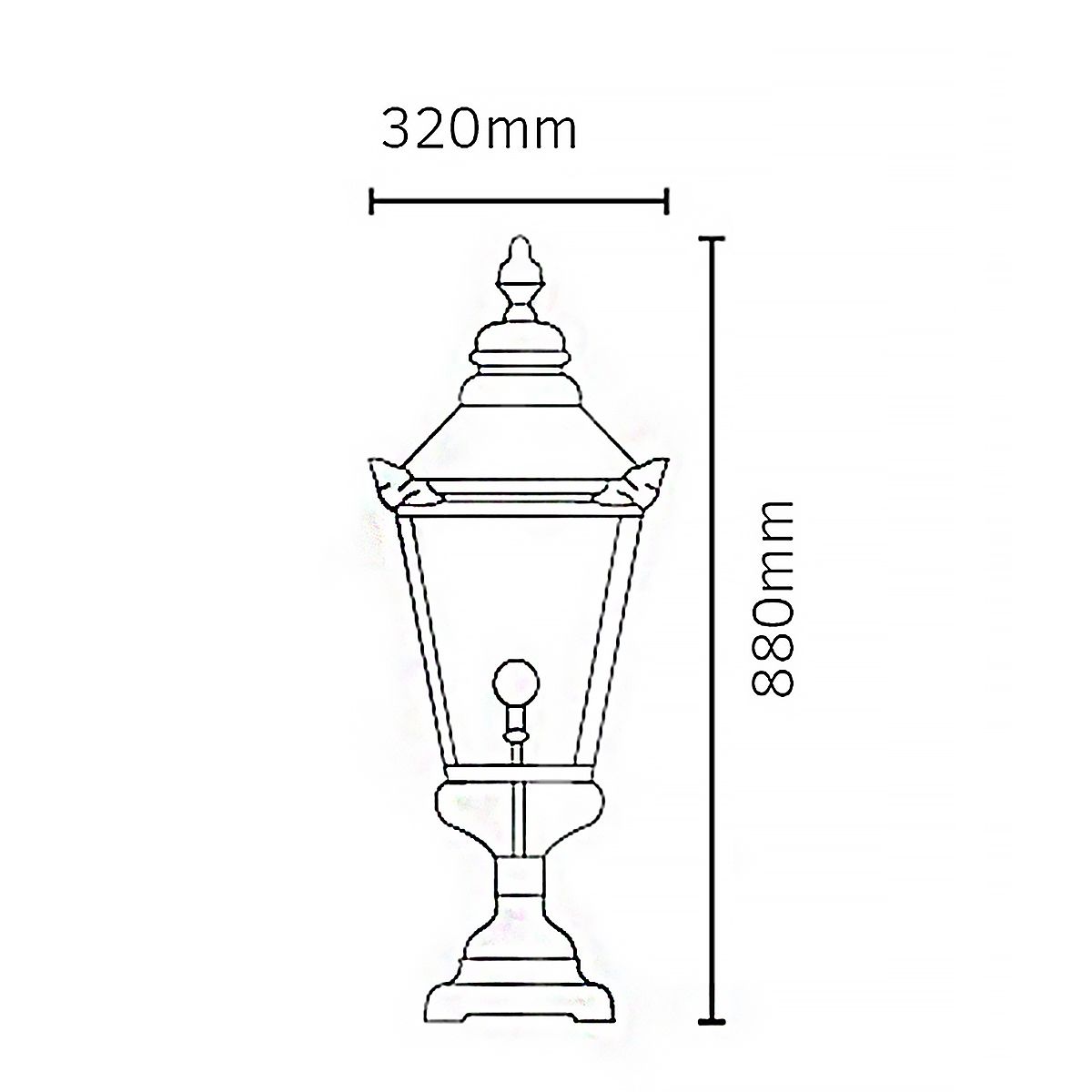 Chelsea 1 Light Grande Pedestal Lantern - Comet Lighting