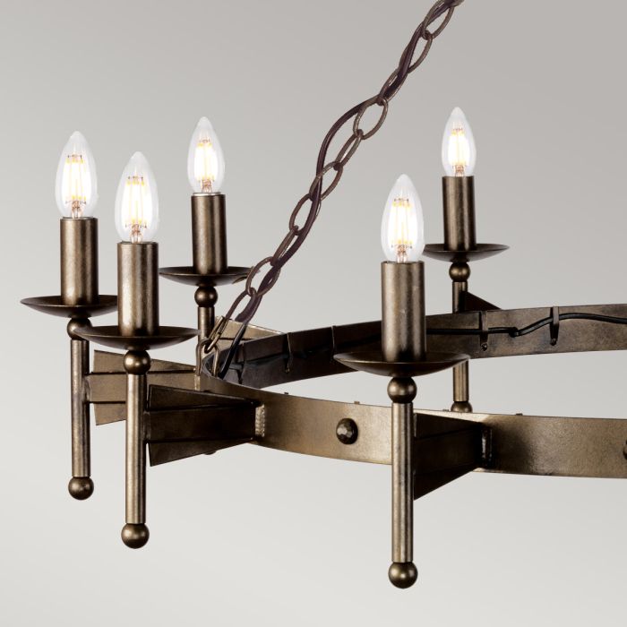 Cromwell 12-Light Chandelier Old Bronze - Comet Lighting