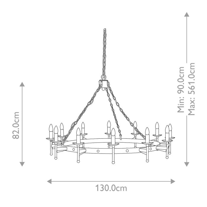 Cromwell 12-Light Chandelier Old Bronze - Comet Lighting