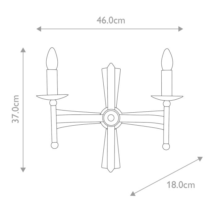 Cromwell 2-Light Wall Light Old Bronze - Comet Lighting