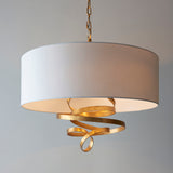 Koyukuk 3Lt Pendant Ceiling Light Gold Leaf w/ Ivory Shade - Comet Lighting