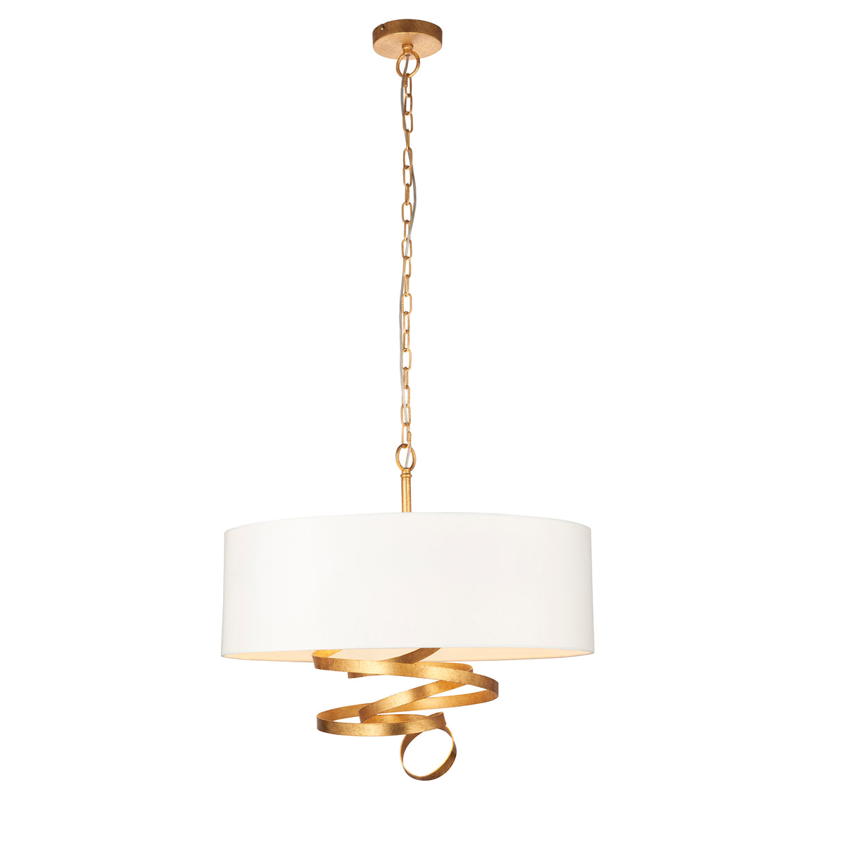 Koyukuk 3Lt Pendant Ceiling Light Gold Leaf w/ Ivory Shade - Comet Lighting