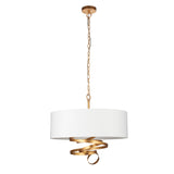 Koyukuk 3Lt Pendant Ceiling Light Gold Leaf w/ Ivory Shade - Comet Lighting