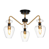 Armand 3 Light Semi Flush - Aged Brass