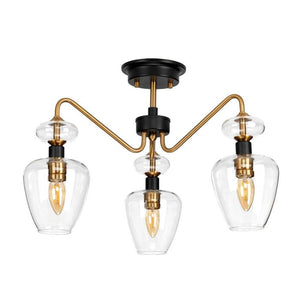 Armand 3 Light Semi Flush - Aged Brass - Comet Lighting