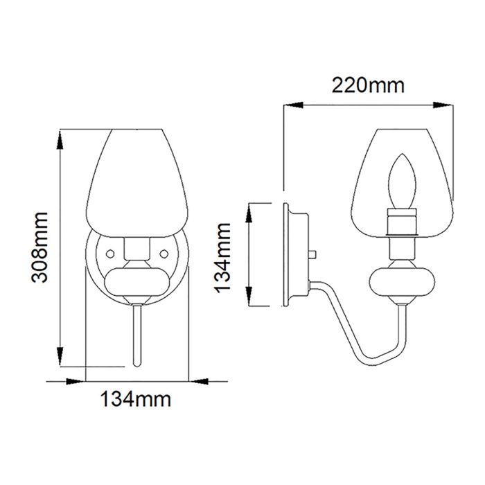 Armand 1 Light Wall Light - Aged Brass - Comet Lighting