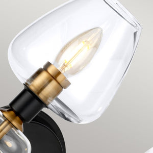 Armand 2 Light Wall Light - Aged Brass - Comet Lighting