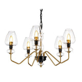 Armand 5 Light Chandelier - Aged Brass - Comet Lighting