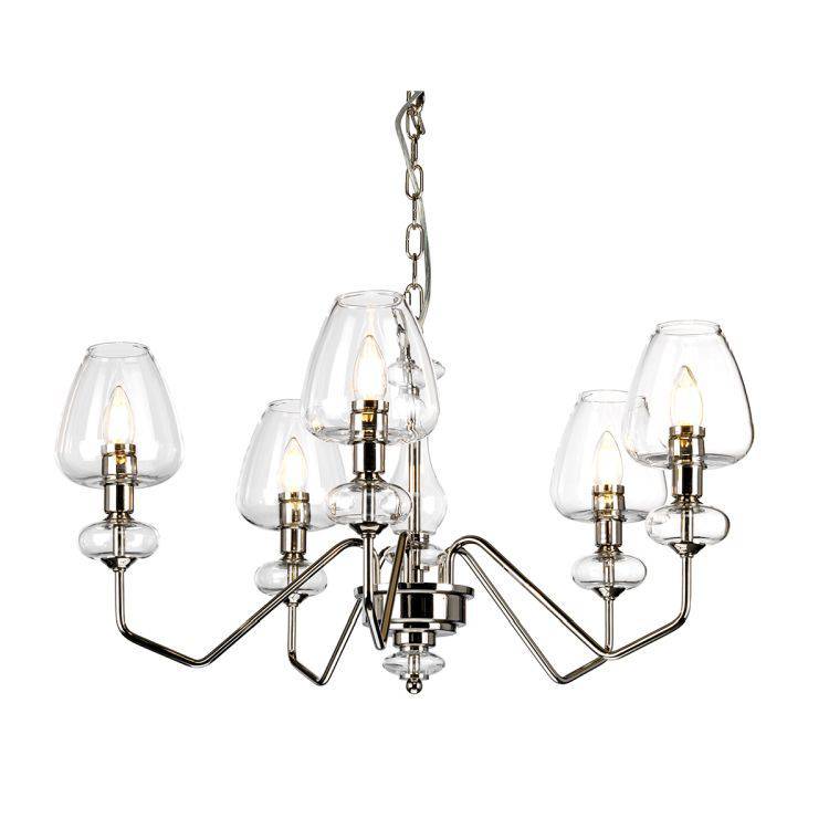 Armand 5 Light Chandelier - Polished Nickel - Comet Lighting