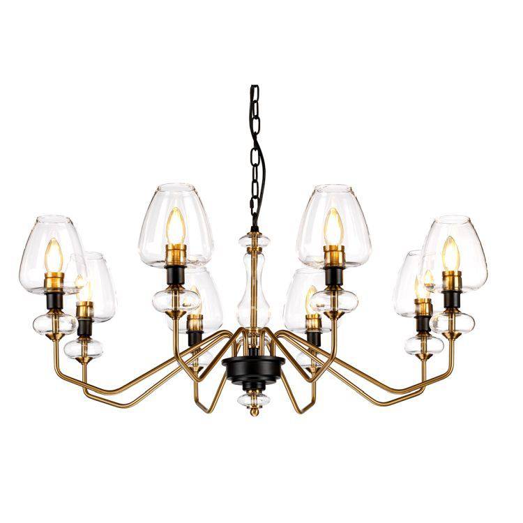 Armand 8 Light Chandelier - Aged Brass - Comet Lighting