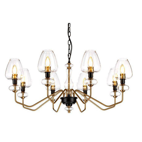 Armand 8 Light Chandelier - Aged Brass - Comet Lighting