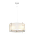 Corona 3 Light Pendant - White Polished Nickel - Comet Lighting