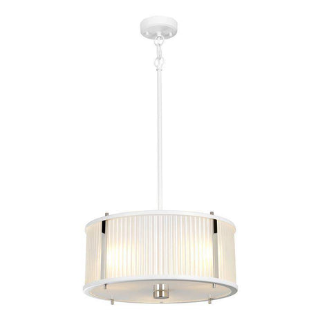 Corona 3 Light Pendant - White Polished Nickel - Comet Lighting