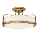 Harper 3 Light Medium Semi Flush - Heritage Brass - Comet Lighting