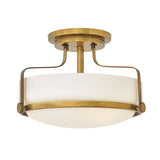 Harper 3 Light Small Semi Flush - Heritage Brass - Comet Lighting