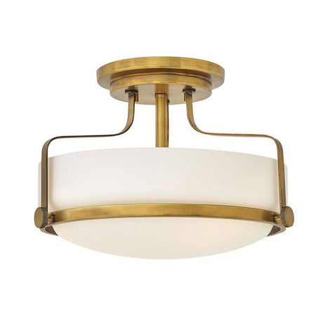 Harper 3 Light Small Semi Flush - Heritage Brass - Comet Lighting