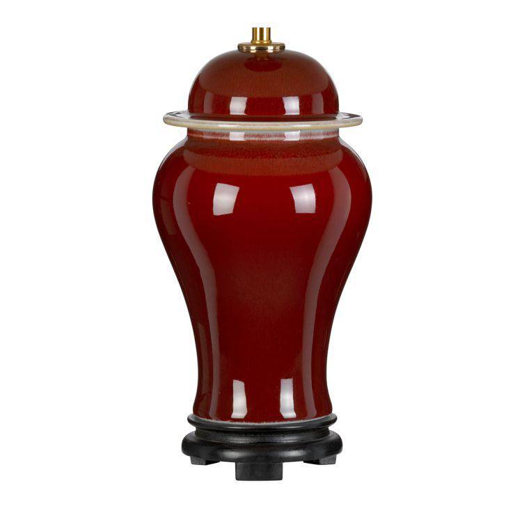 Oxblood Temple Jar 1 Light Table Lamp Base Only - Comet Lighting