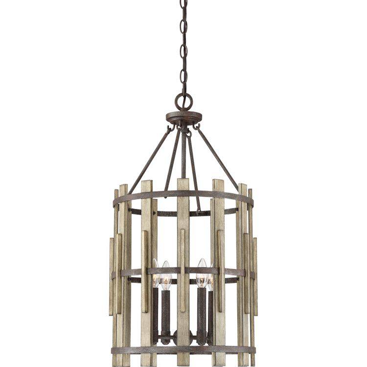 Wood Hollow 4 Light Chandelier - Comet Lighting