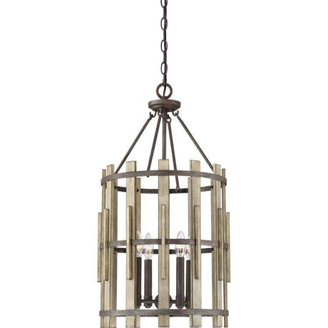 Wood Hollow 4 Light Chandelier - Comet Lighting