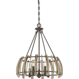 Wood Hollow 5 Light Pendant - Comet Lighting