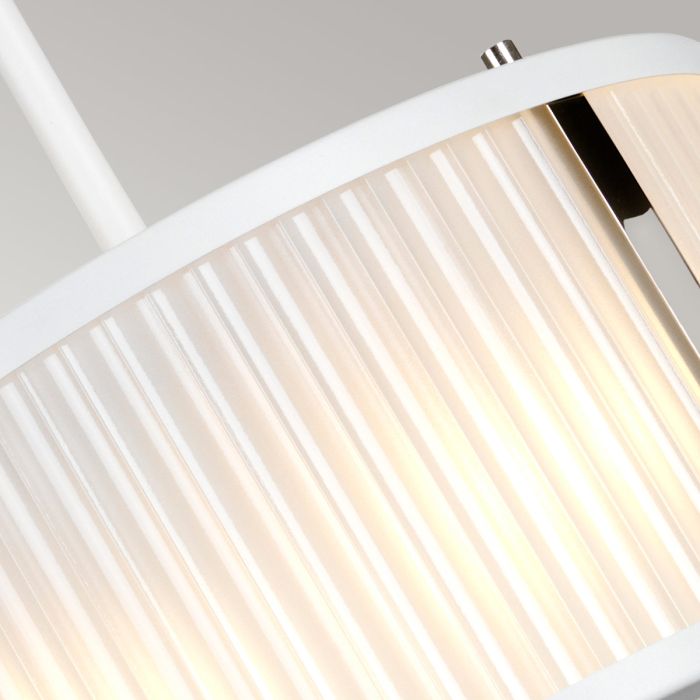 Corona 2 Light Pendant - White Polished Nickel - Comet Lighting