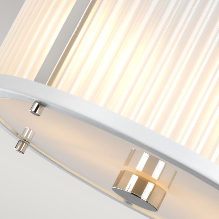 Corona 2 Light Pendant - White Polished Nickel - Comet Lighting