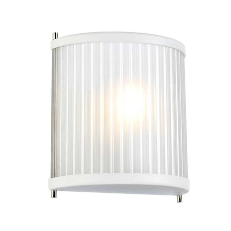 Corona 1 Light Wall Light - White Polished Nickel - Comet Lighting
