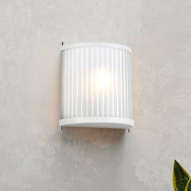 Corona 1 Light Wall Light - White Polished Nickel - Comet Lighting
