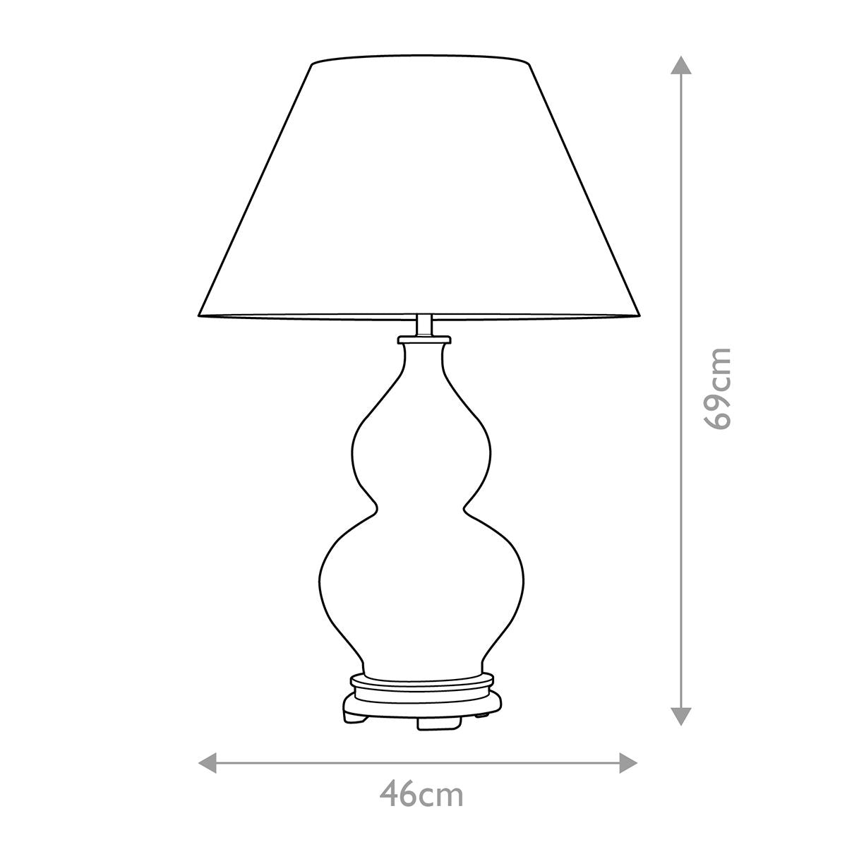 Harbin Gourd 1 Light Table Lamp With Tall Empire - Celadon