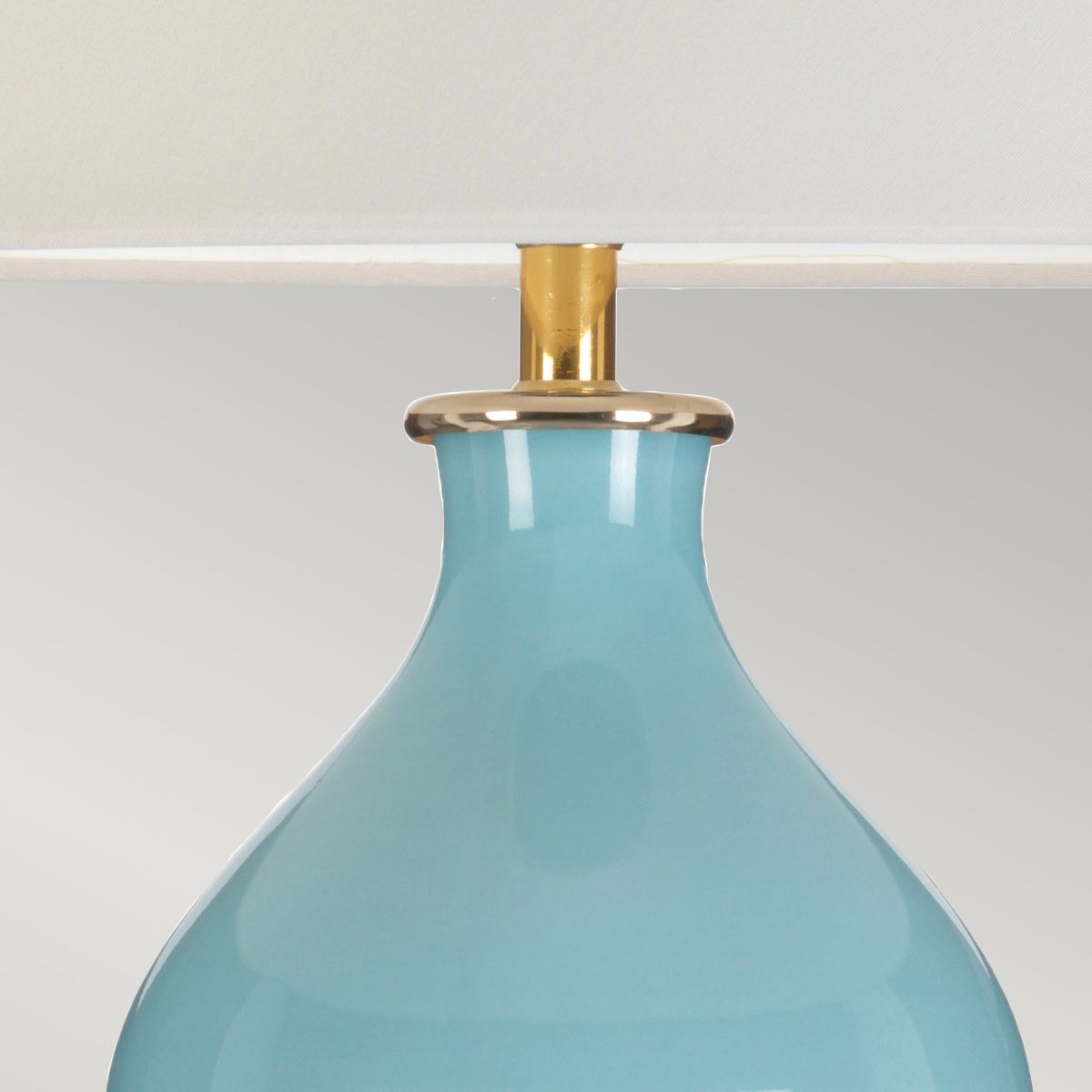 Harbin Gourd 1 Light Table Lamp With Tall Empire - Duck Egg Blue