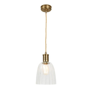 Douille 1 Light Pendant - Aged Brass - Comet Lighting