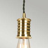 Douille 1 Light Pendant - Black/Polished Brass - Comet Lighting