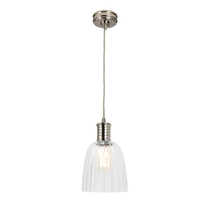 Douille 1 Light Pendant - Polished Nickel - Comet Lighting