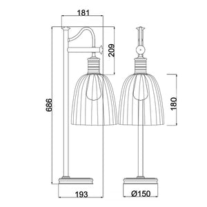 Douille 1 Light Table Lamp - Polished Nickel - Comet Lighting