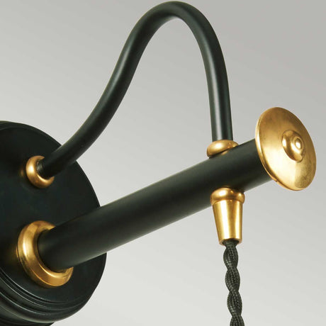 Douille 1 Light Wall Light - Black/Polished Brass - Comet Lighting