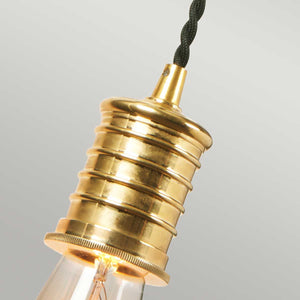 Douille 1 Light Wall Light - Black/Polished Brass - Comet Lighting