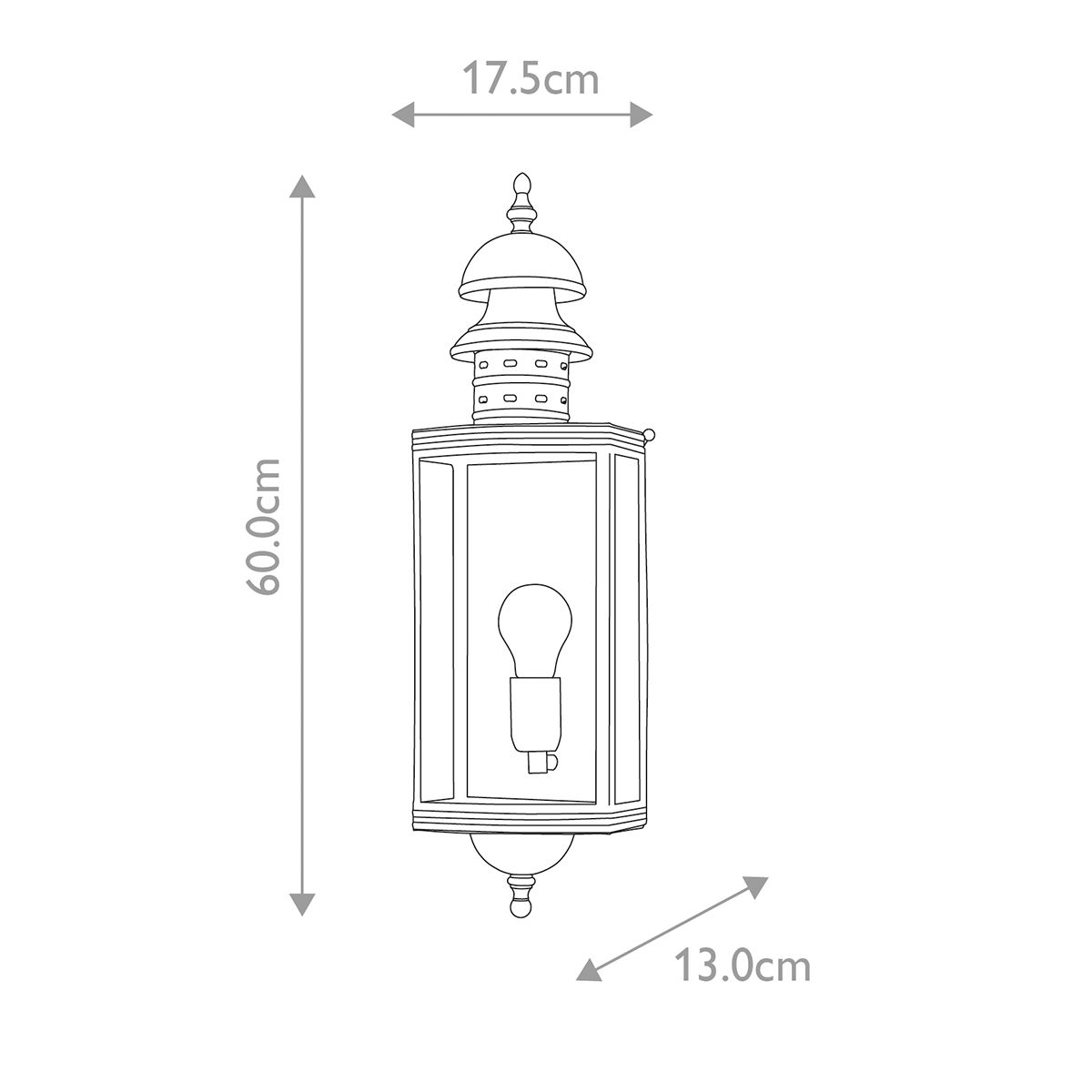 Downing Street Wall Lantern - Brass - Comet Lighting