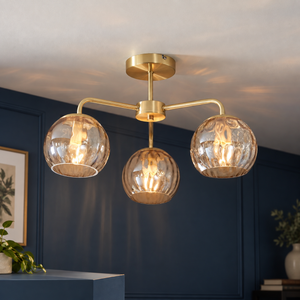 Dimple 3-Light Semi-Flush Ceiling Light