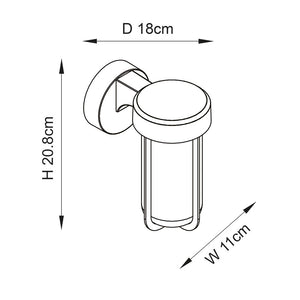 Taw LED Wall Light Brushed Bronze Finish & Clear Glass - Comet Lighting