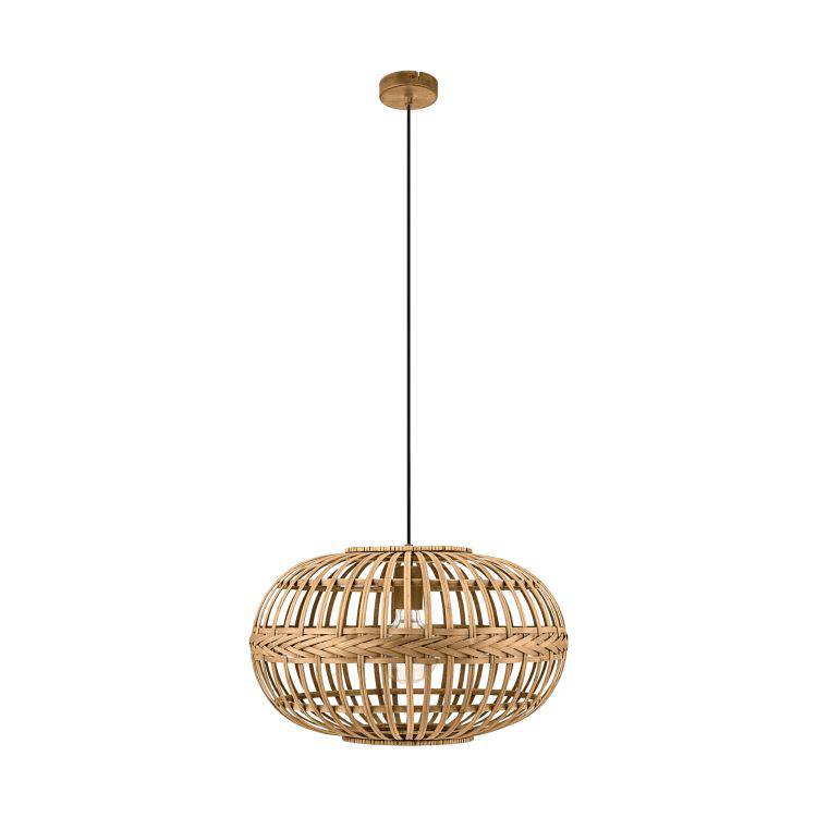 Eglo AMSFIELD Pendant Ceiling Light Brown 380mm - Comet Lighting