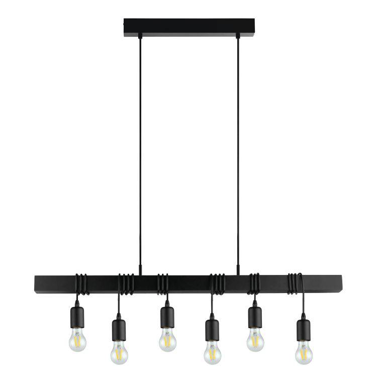 Eglo TOWNSHEND - 6Lt Pendant Ceiling Light black - Comet Lighting